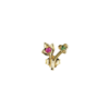 Mono orecchino colorful Little Flower – oro giallo – pietre preziose
